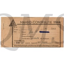 Kwitantie maandcontributie NSB 1944