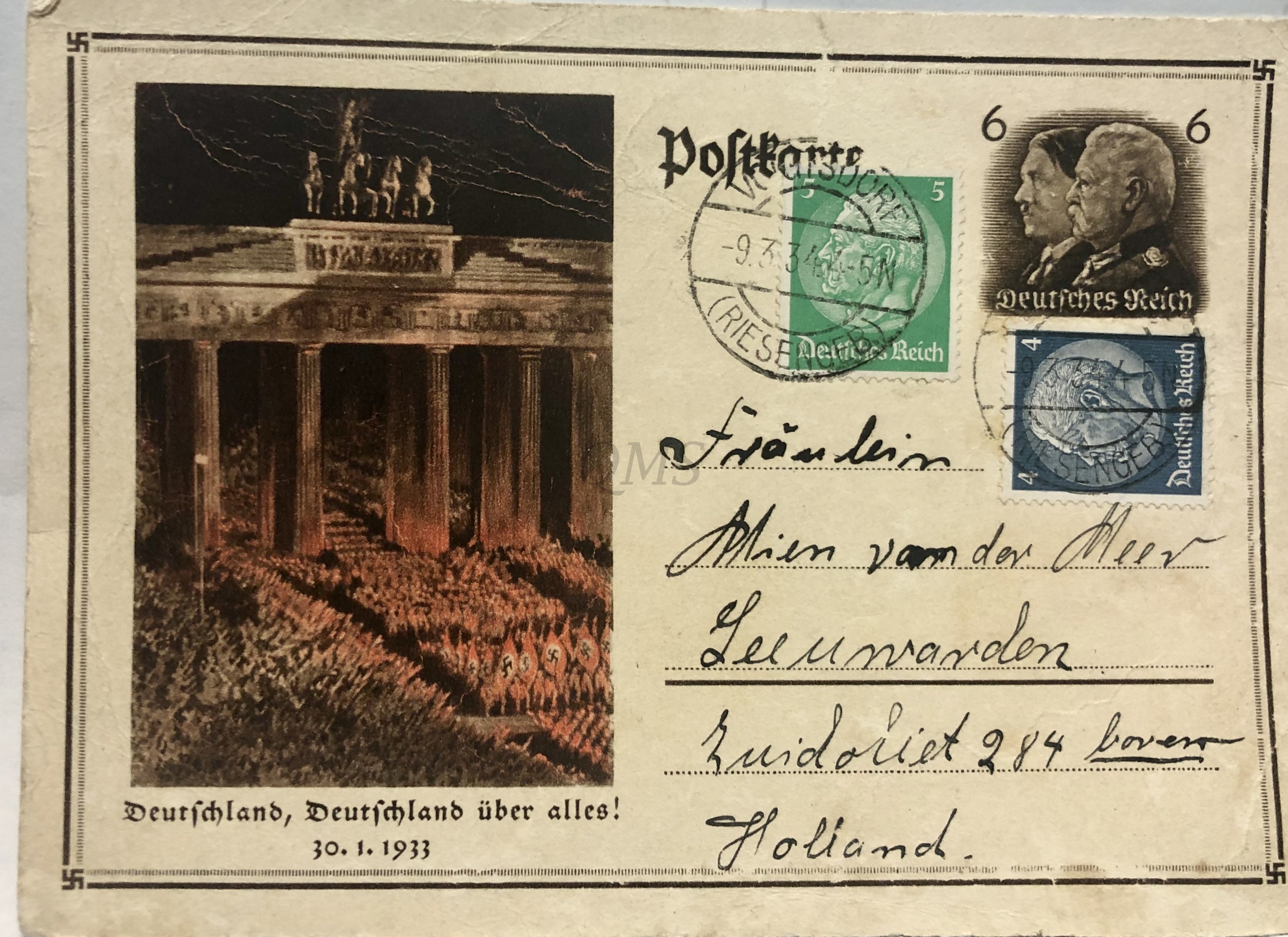 Postkarte Von österreich Nach Deutschland Postkarte Deutschland, Deutschland uber Alles!