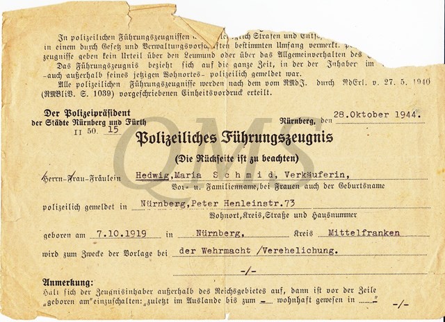 Wie Lange Dauert Ein Polizeiliches Führungszeugnis Polizeiliches Fuhrungszeugnis 1944