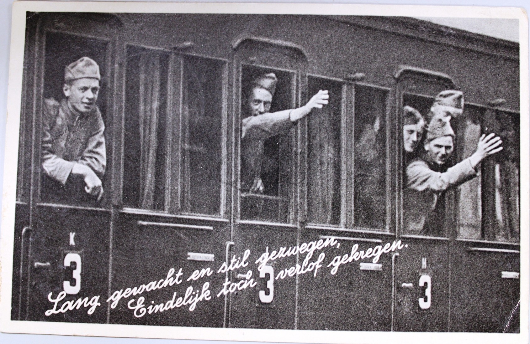 Prent briefkaart mobilisatie 1939 Lang gewacht en stil