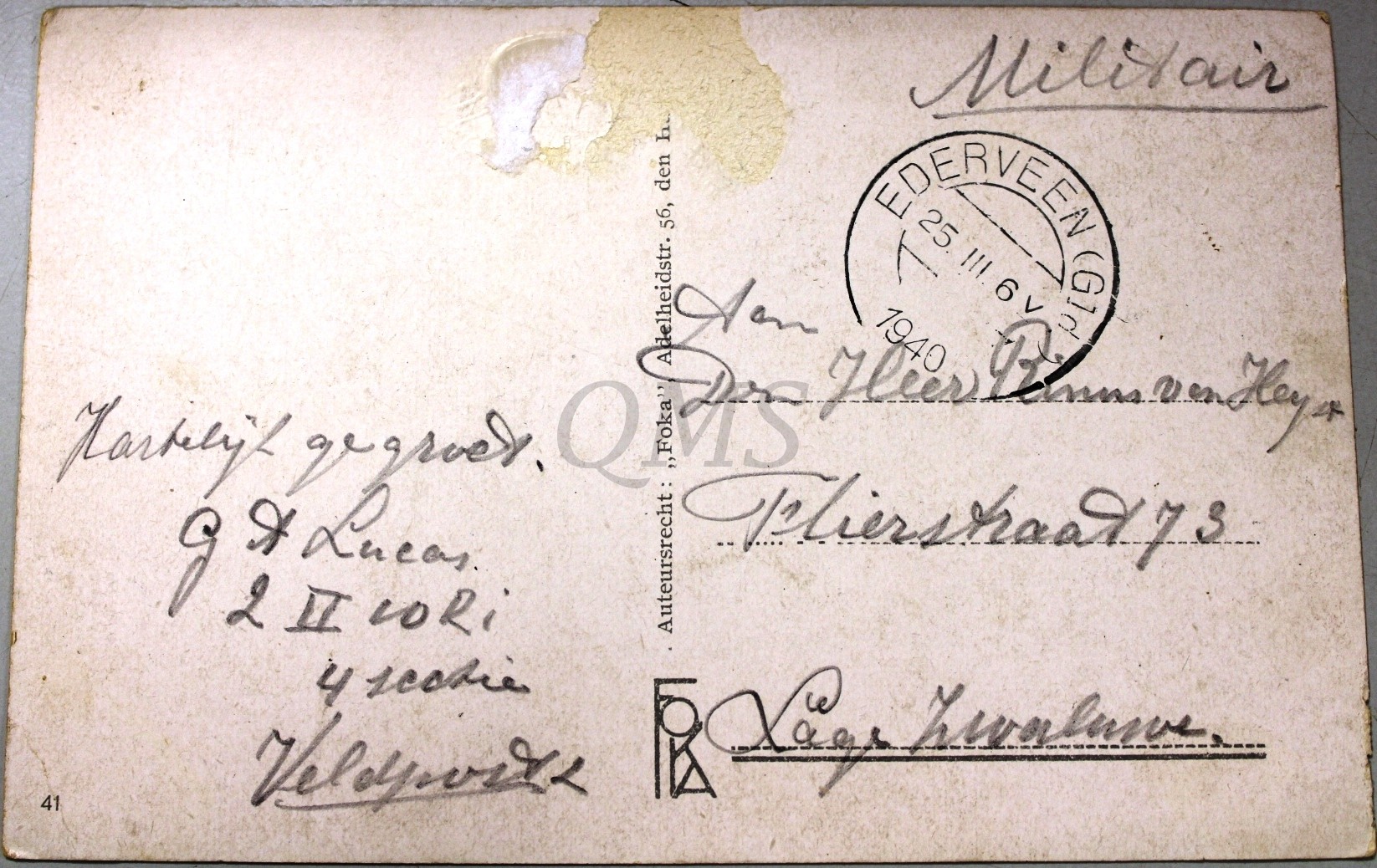 Prent briefkaart mobilisatie 1939 Lang gewacht en stil