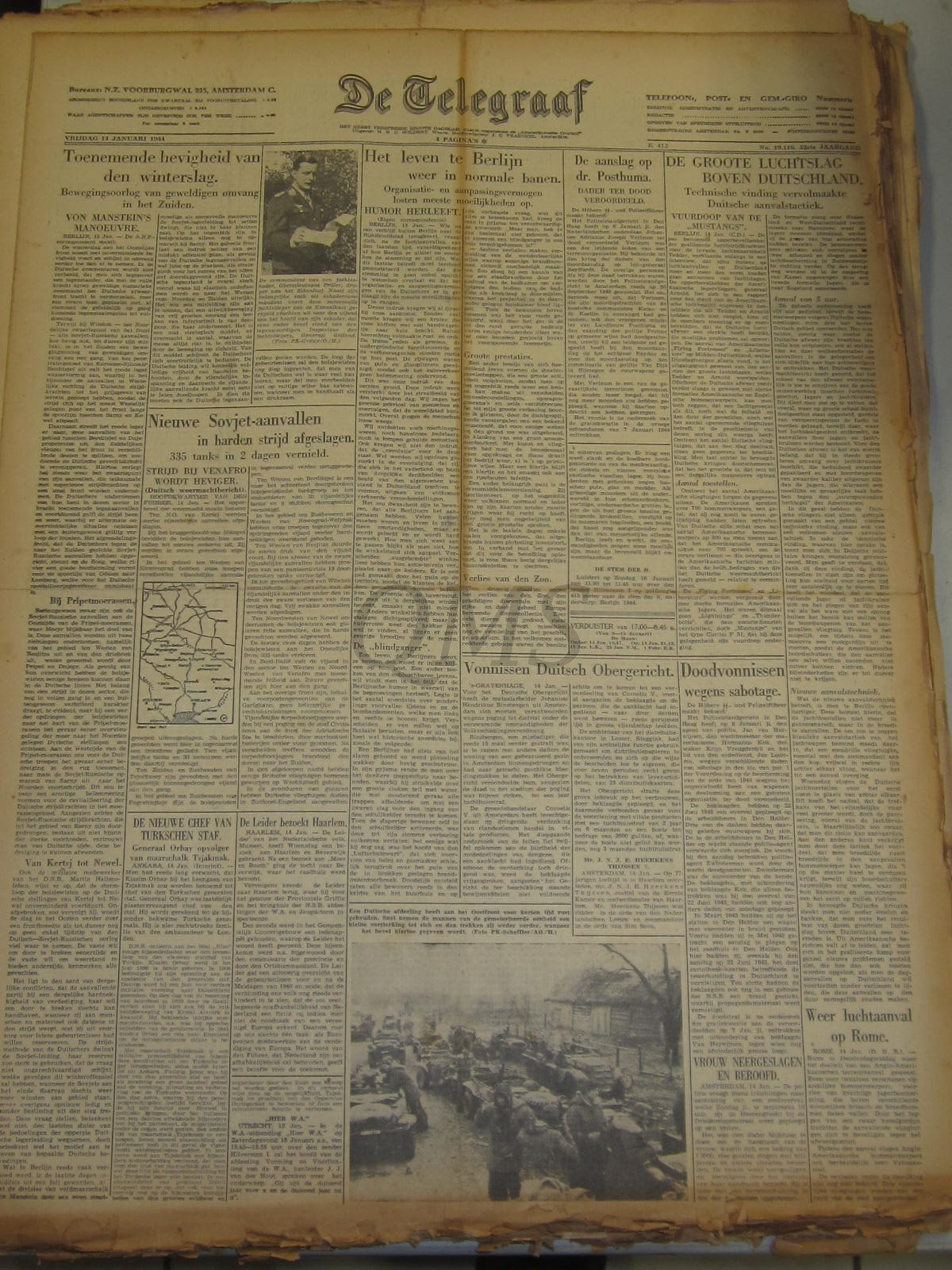 Krant de Telegraaf vrijdag 14 jan