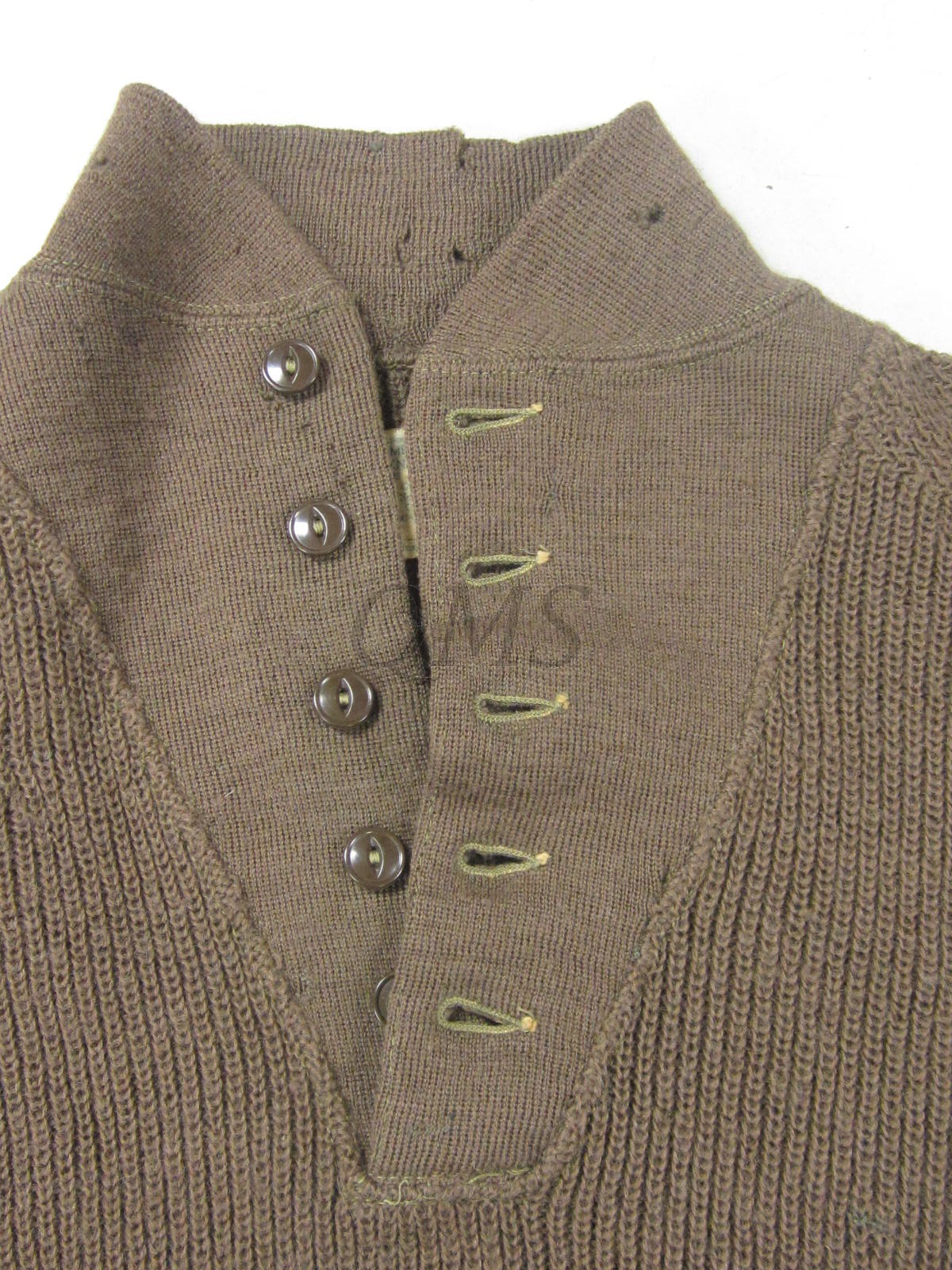 Army 5 button wool sweater top