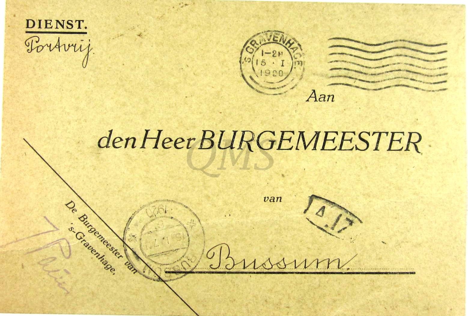 Bewijs van inschrijving Landstorm Rijswijk 1920