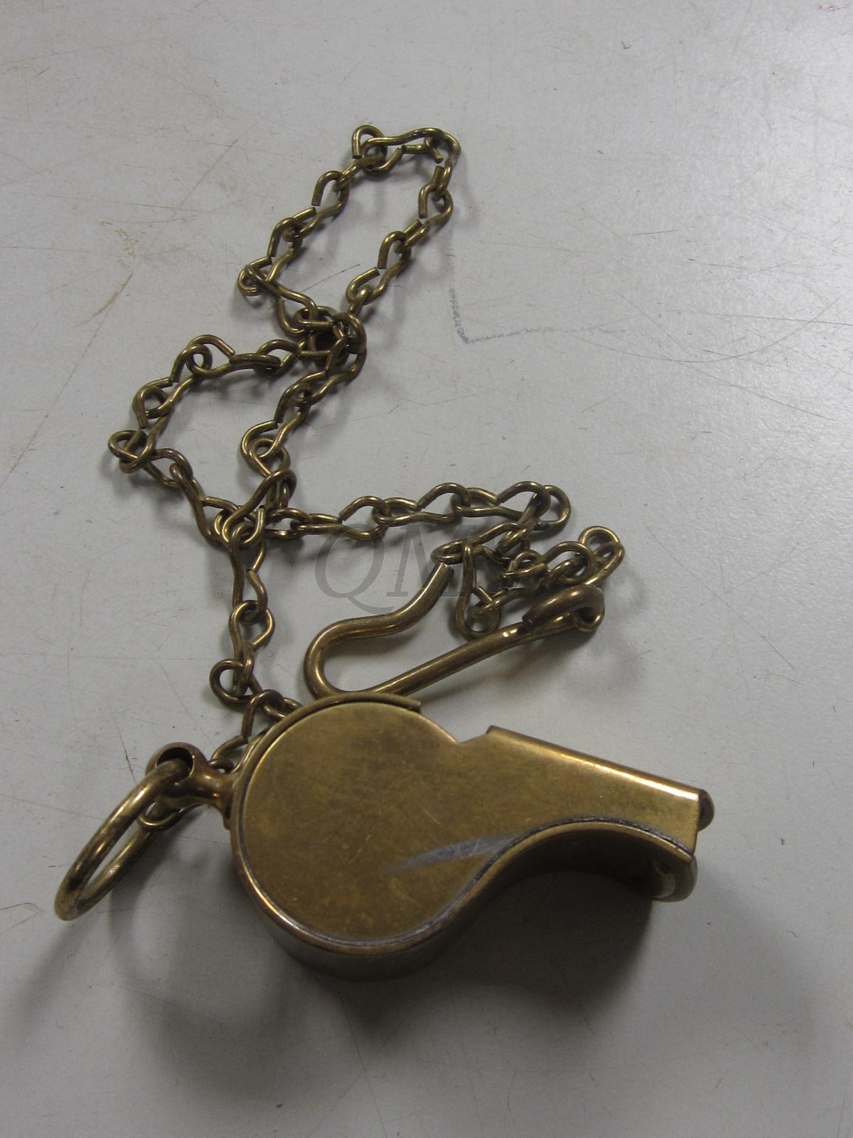 Whistle brass with chain and hook