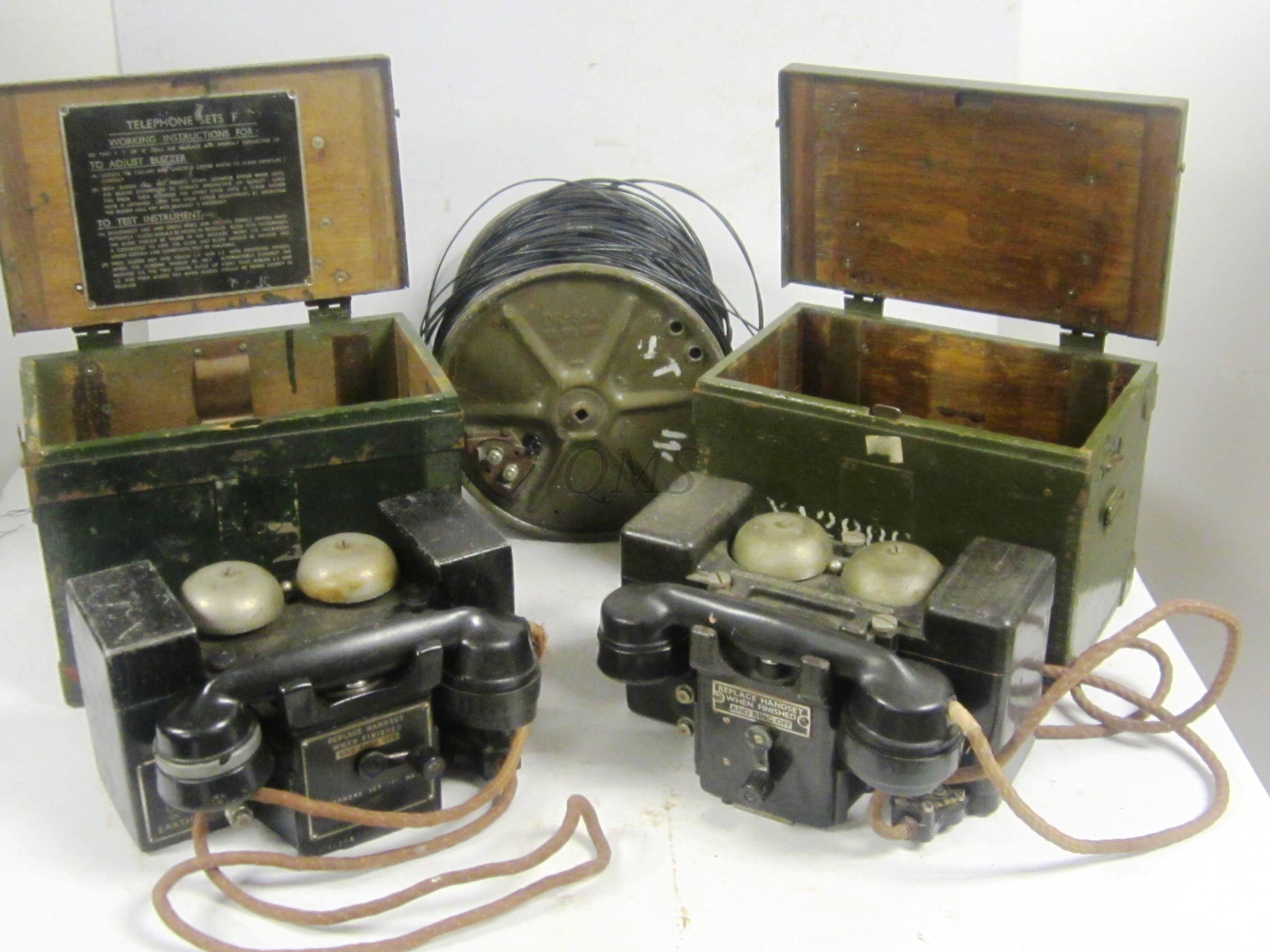Original British WWII Field Telephones (Pair) Type F MK2