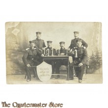 Studio photo 1914 Soldaten mit Bier.  Wer Weiss Ob Wir und wiedersehn 