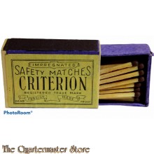 British/Canadian box of 'Criterion' Wooden Safety Matches WW2