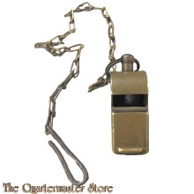WW1 Whistle brass with chain and hook 
