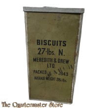 Canadian military ration tin Bisquits 1943 27 Lbs