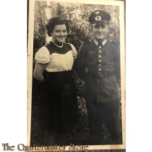 Photo (Mil. Postcard) WH Soldat mit Frau