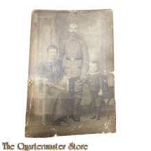 Large Studio photo 1914-18 Soldat in uniform mit Frau und Kind