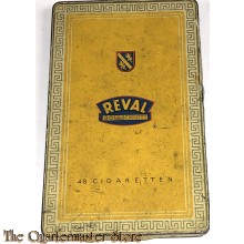 Blechdose REVAL Goldschnitt  fuer 48 Zigaretten (Tin can REVAL Goldschnitt tobacco) 1940s