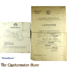 2x Landstorm documenten 1903/1919 gemeente ZUILEN 