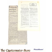 B.B. Algemene bekendmaking 4 juni 1941 Ontbinding van parlementaire partijen