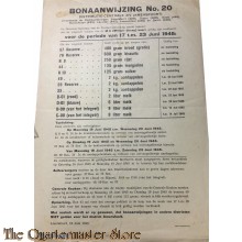 Bonaanwijzing no 20  Distributie-centrale XIV (Amersfoort)  17 t/m 23 juni 1945