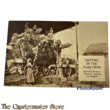 Postcard 14-18  Getting in the flax crop, British women Workers loading up waggons