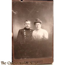 Photo Studioportret Officier 1914 mit Frau