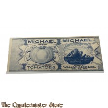 WW1 US Army ration paper label Michael Tomatoes 
