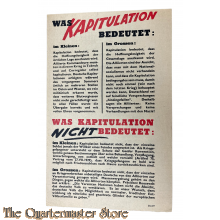 Flugblatt / Leaflet ZG.97 Was Kapitulation bedeutet: