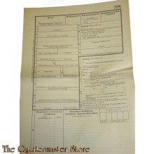 WH Personliches Formular Ausbildung  Soldat WK2 (WH personal info document soldier WW2)