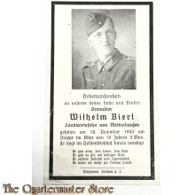 In Memoriam Karte/Death notice grenadier Dnjepr  (Smela) 1943