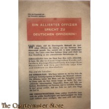 Alliiertes Propagandaflugblatt 2.Weltkrieg, "Ein alliierter Offizier spricht zu deutschen Offizieren 
