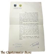 Dank document Ned Indië ganger 1946-50