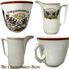 WK1 Porzelan Kaffee tasse und milch kanne kriegserinnerungen  (WW1 German China coffee cup and milk can  Worldwar memories)