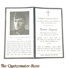 In Memoriam Karte/Death notice gefreiter Tarnopol 1944