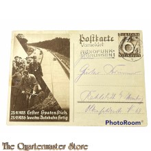 Postkarte Erster Spatenstich 23-09-1933 1000km autobahn fertig 23-09-1936