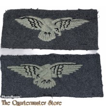 WW2 original opposite facing RAF eagle cloth badges