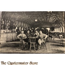 Prent briefkaart mobilisatie 1916 interieur soldaten cantine Legerplaats Millingen 