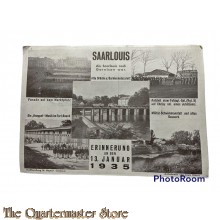 Postkarte Garnison Saarlouis , Erinnerung an den 13 Januari 1935