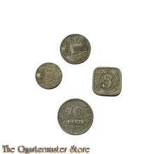 5 x Zinken oorlogs geld ( 5 x Dutch Zinc wartime coins)