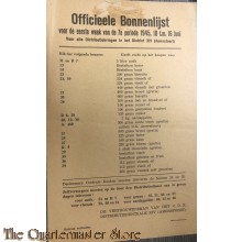 Officieele bonnenlijst 1e week 7e per 10-16 juni 1945