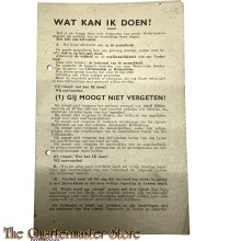 Vlugschrift /Pamflet Verzet "Wat kan IK doen !"