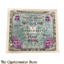Bankbiljet 5 Mark US Army Bezettings geld (Banknote US 5 mark Occupation money)