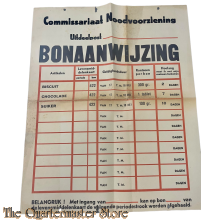 Poster Commissariaat Noodvoorziening Uitdeelpost (blanco) Bonaanwijzing 17/18 mei 1945