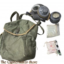 British 1950s Gasmask with filter bag and extras 