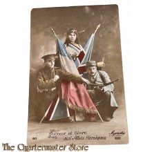 Postcard - 1914-18  Honneur et Gloire aux Allies Heroiques 