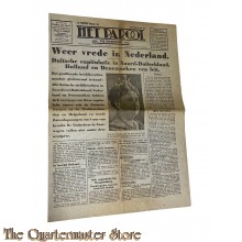 Krant , Het Parool 5e jrg no. 103 , zaterdag 5 mei 1945