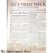 Krant Het vrije Volk 1e jrg no 3, maandag 7 mei 1945 