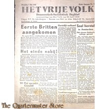 Krant Het vrije Volk 1e jrg no 3, maandag 7 mei 1945 