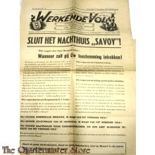 Krant NSB 't Werkende Volk 2e jaargang no 4 woensdag 11 november 1942