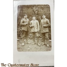 Studio photo 1916 3 Soldiers in combat uniform 33 Res Inf Div