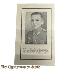 In Memoriam Karte/Death notice Gefreiter Panzer jager Saargemund 1944