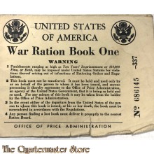 US WW2 War ration book one 