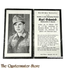 In Memoriam Karte/Death notice Sanitater Gebirgsjager regiment kaukasus 1942