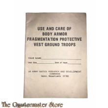 Manual US Use and care of Body armor Fragmentation protective vest, ground troops 1981